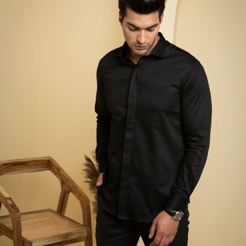 Men's Black Long Sleeve Shirt